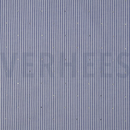 COTTON YARN DYED STRIPES WITH STUDS BLUE #7