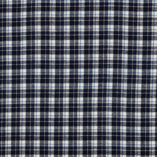 COTTON YARN DYED BRUSHED CHECKS NAVY #7