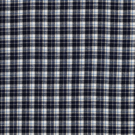 COTTON YARN DYED BRUSHED CHECKS NAVY (hover)