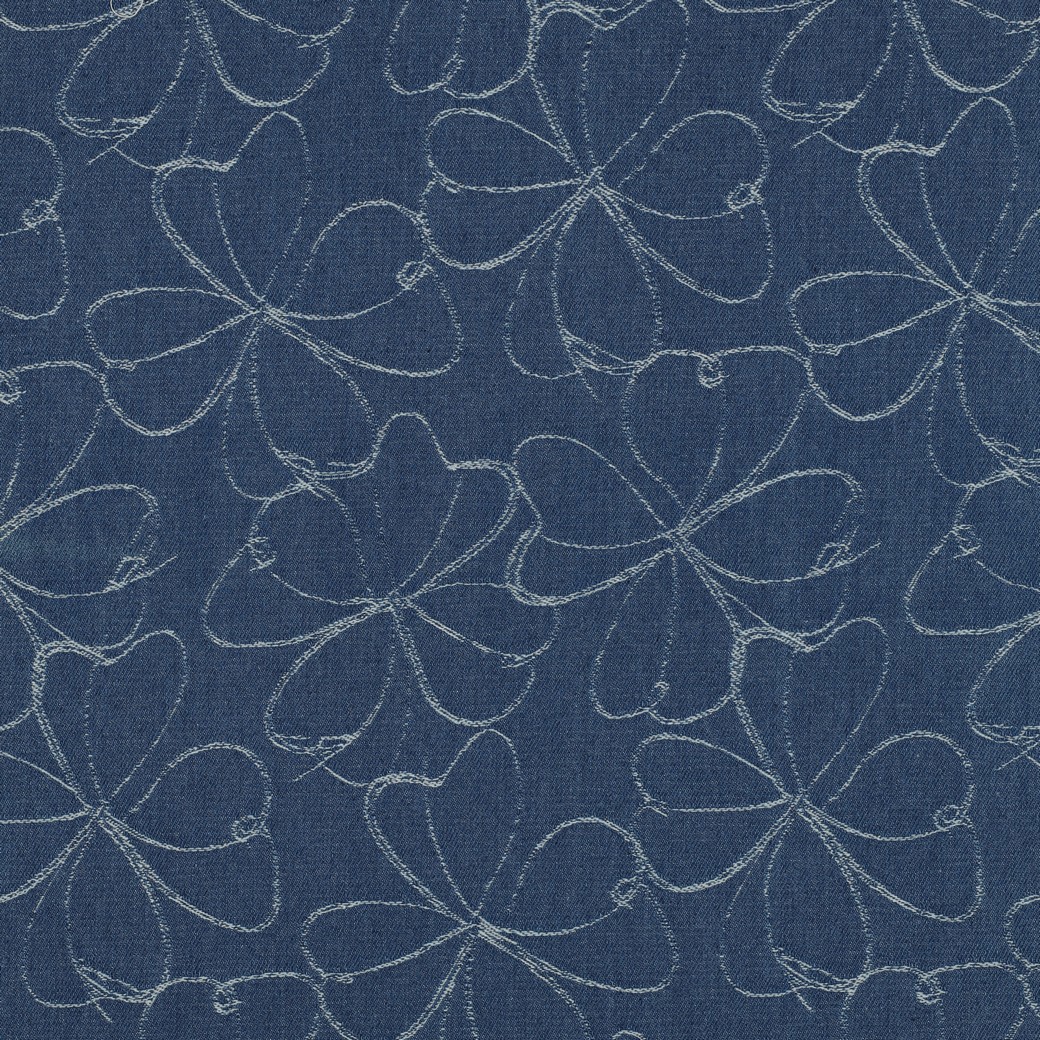 DENIM JACQUARD FLOWERS INDIGO