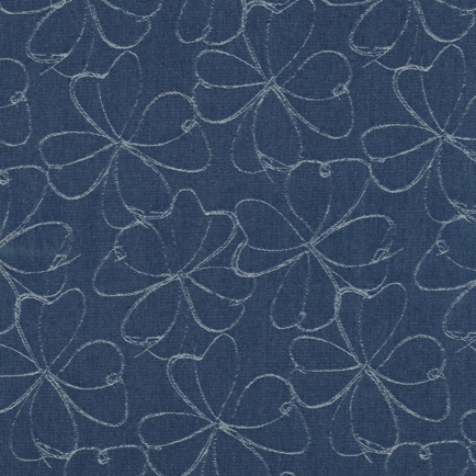 DENIM JACQUARD FLOWERS INDIGO (hover)