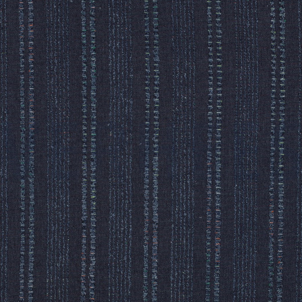 DENIM JACQUARD DISSTRESSED STRIPES INDIGO