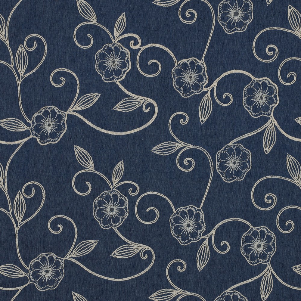 DENIM EMBROIDERY FLOWERS JEANS
