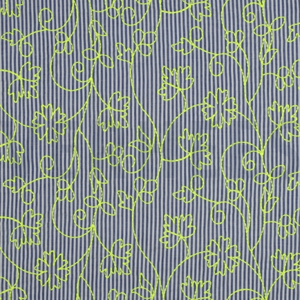 COTTON STRIPES NEON EMBROIDERY GREEN NEON (hover)