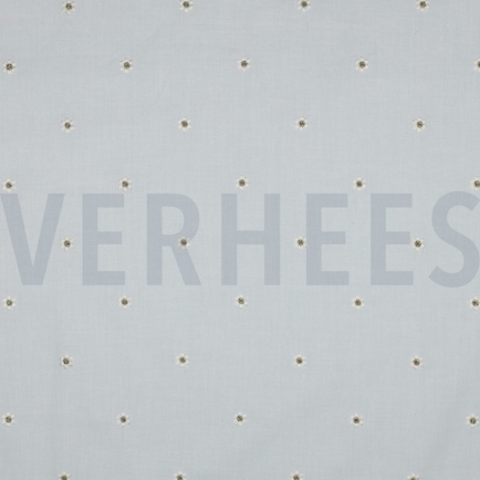 COTTON VOILE EMBROIDERY LUREX FLOWERS WHITE (hover)