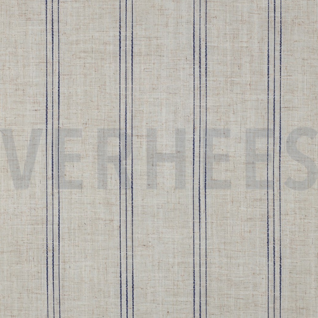 LINEN VISCOSE STRIPES BLUE