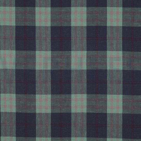 LINEN VISCOSE YARN DYED CHECKS GREEN #7