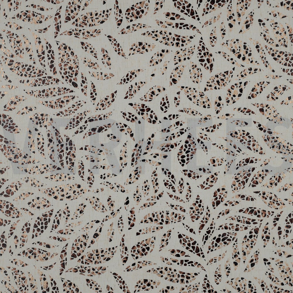 LINEN VISCOSE FOIL LEAVES BRONZE (hover)
