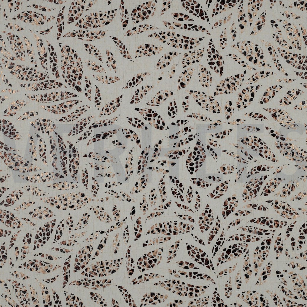 LINEN VISCOSE FOIL LEAVES BRONZE
