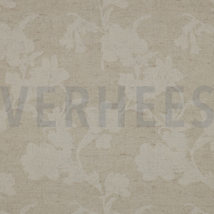 LINEN COTTON JACQUARD FLOWERS NATURAL (hover)