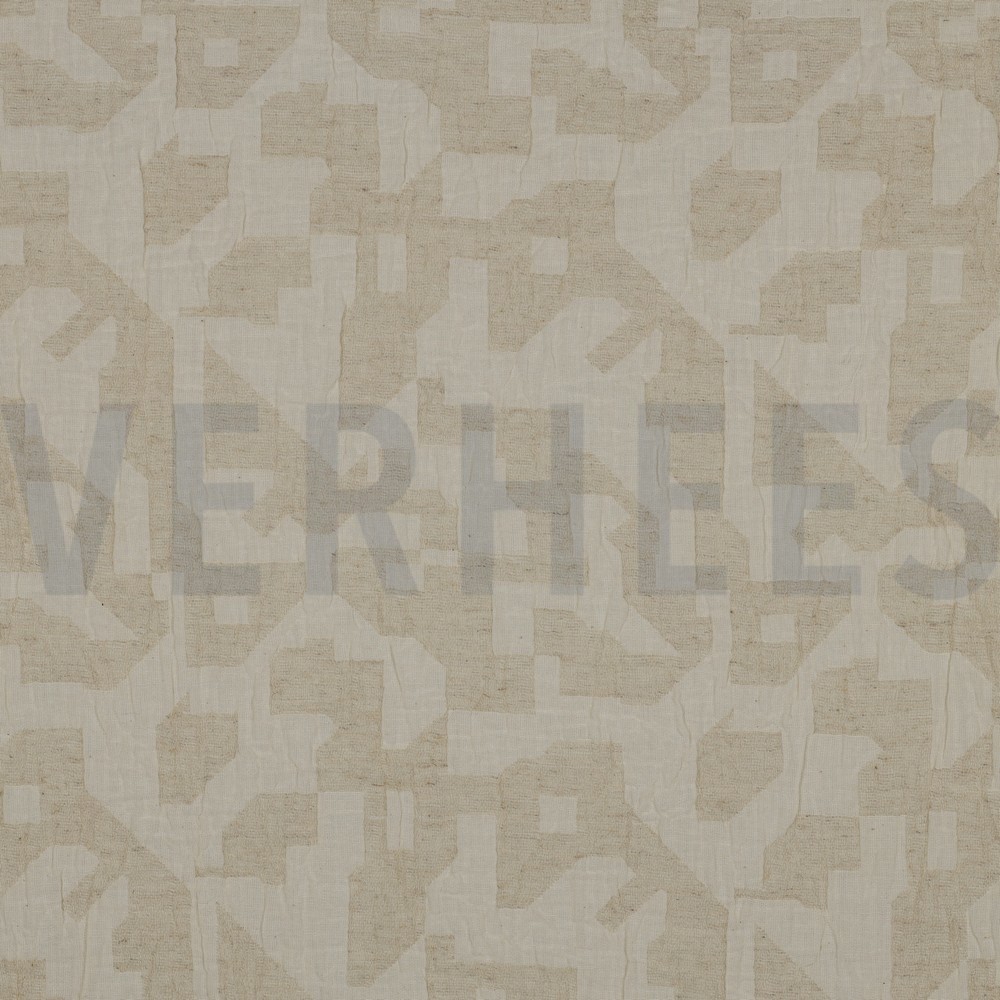 LINEN COTTON JACQUARD ABSTRACT NATURAL (hover)