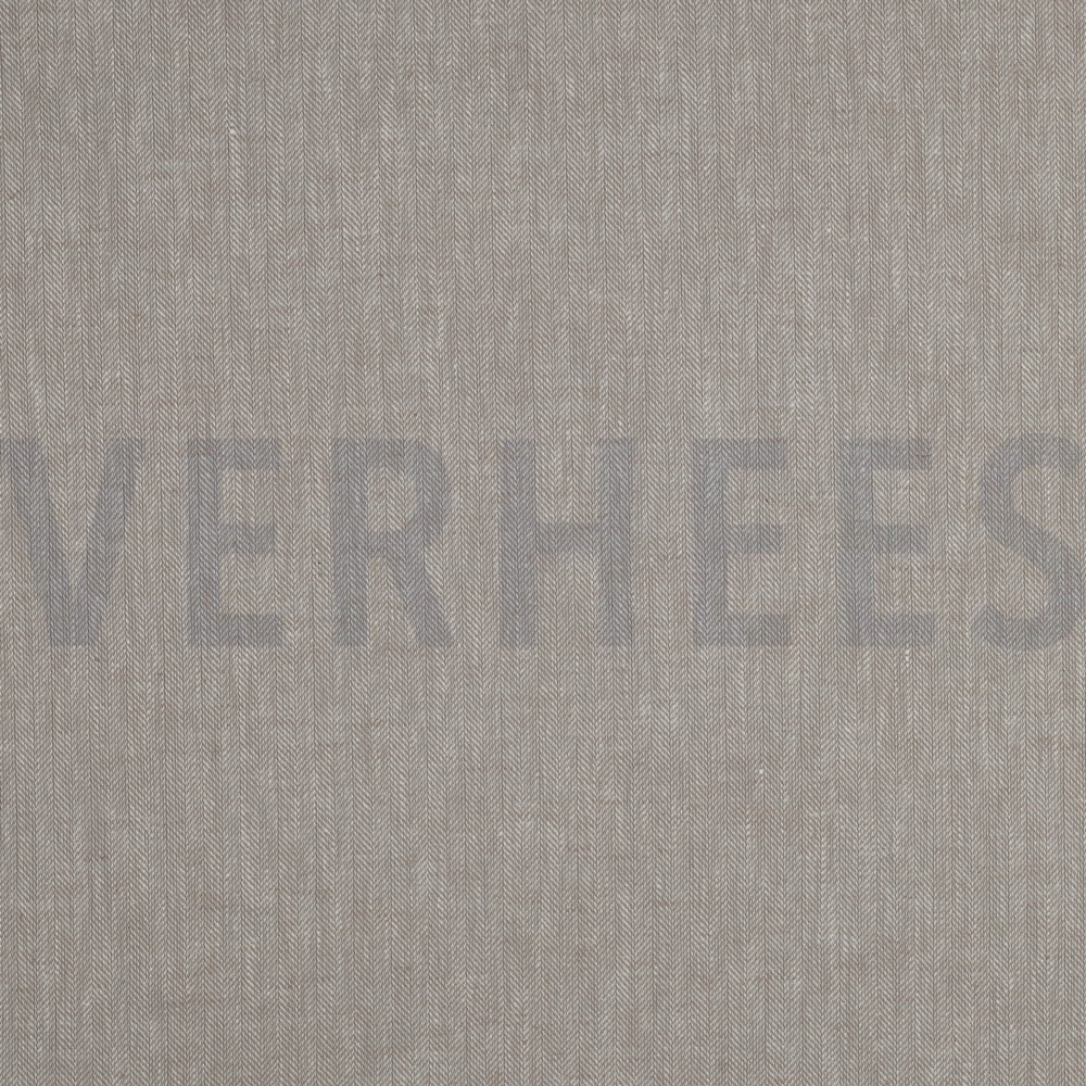 LINEN COTTON HERRINGBONE BEIGE (hover)