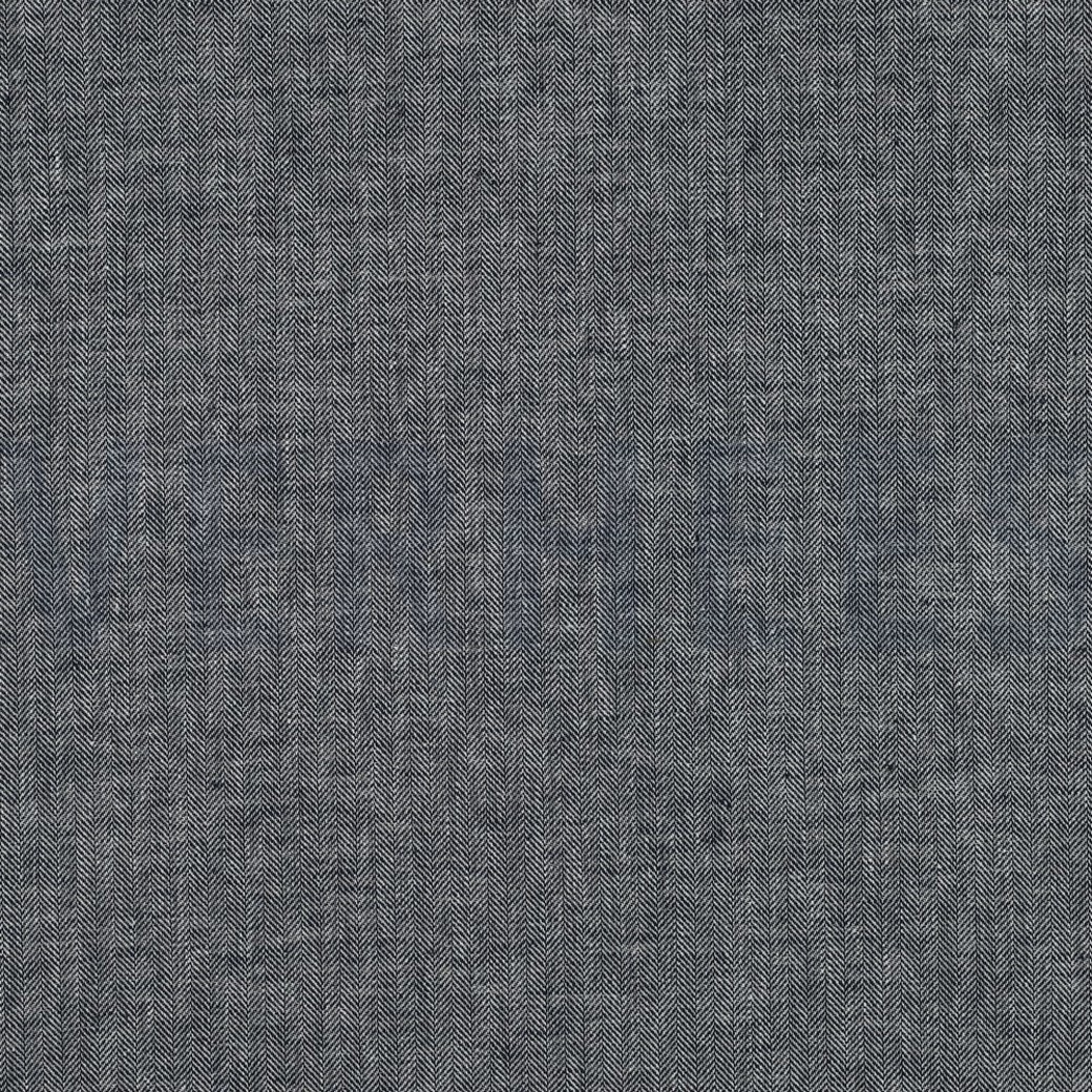 LINEN COTTON HERRINGBONE NAVY