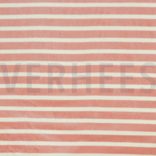 NICKY VELOURS YARN DYED STRIPES ROSE / ECRU #7