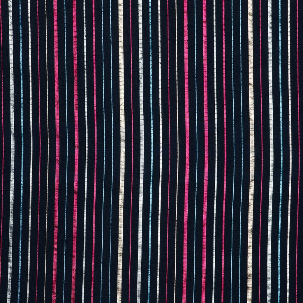 COTTON LUREX STRIPE NAVY