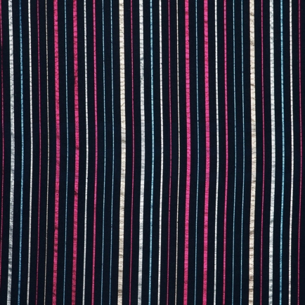 COTTON LUREX STRIPES NAVY (hover)