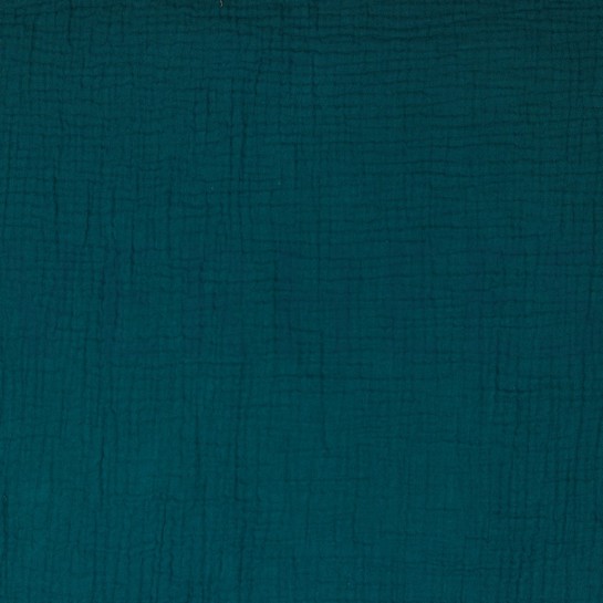 DOUBLE GAUZE GOTS DONKER CYAN #7