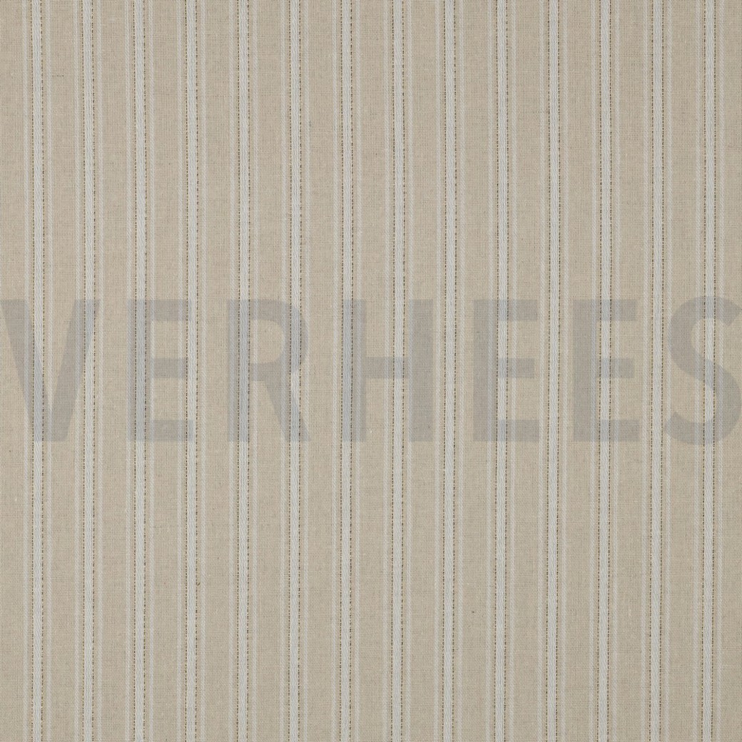 LINEN VISCOSE LUREX STRIPES ECRU