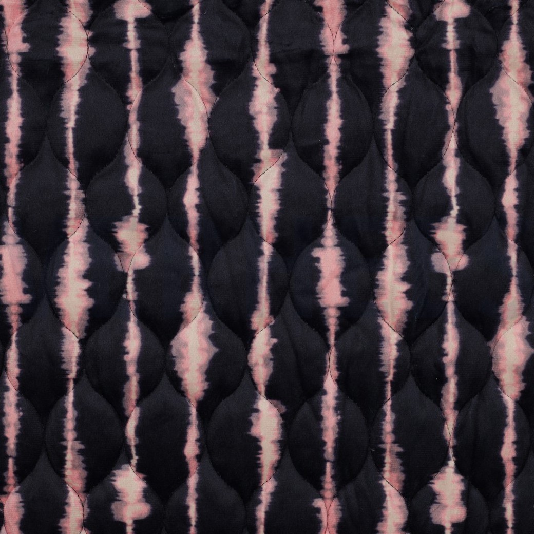 STEPPED VELVET DIGITAL STRIPES NAVY
