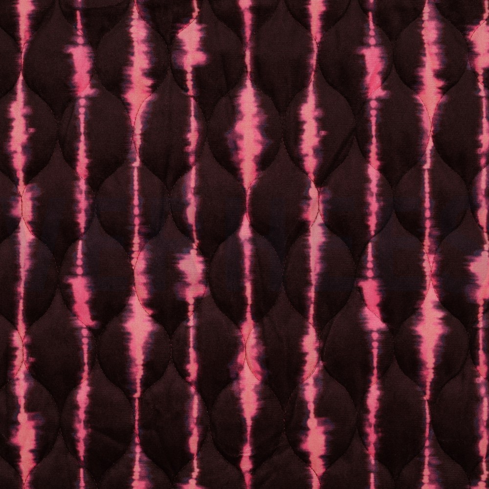 STEPPED VELVET DIGITAL STRIPES CERISE (hover)