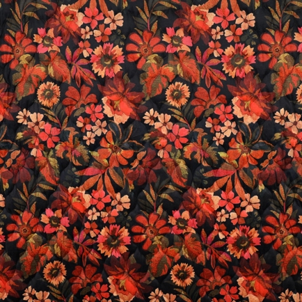 STEPPED VELVET DIGITAL FLOWERS FLAME ORANGE (hover)