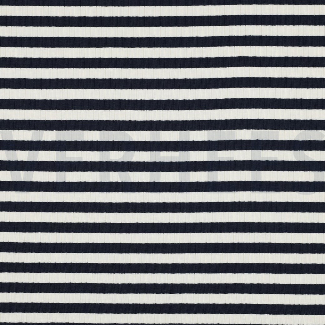 RIB YARN DYED STRIPE NAVY/ECRU