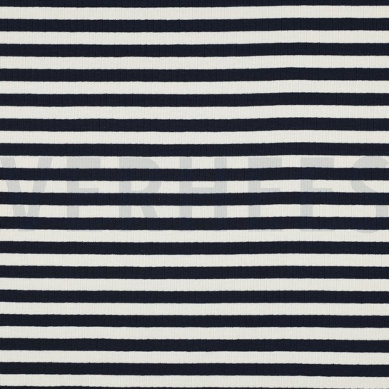 RIB GARENGEVERFD STREPEN DONKERBLAUW / ÉCRU #7