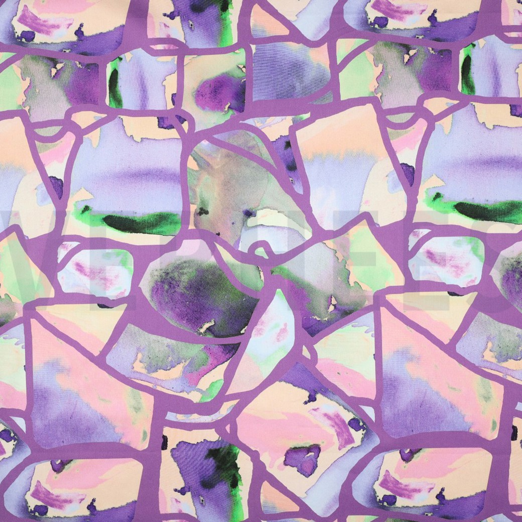 COTTON SATIN DIGITAL RESONATE NEON NERIDA HANSEN PURPLE