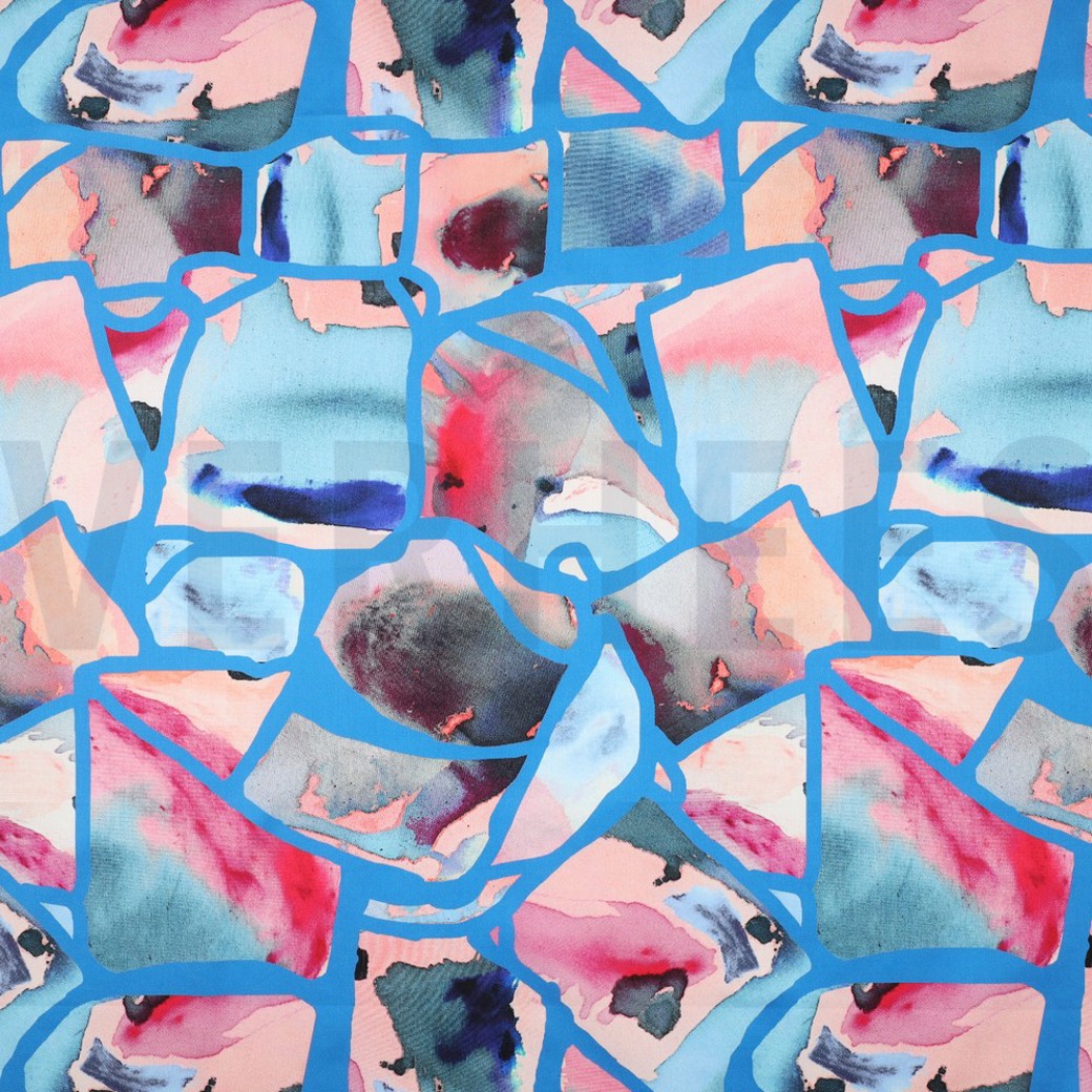 COTTON SATIN DIGITAL RESONATE NEON NERIDA HANSEN BLUE