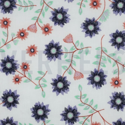 COTTON EMBROIDERY FLOWERS WHITE (hover)