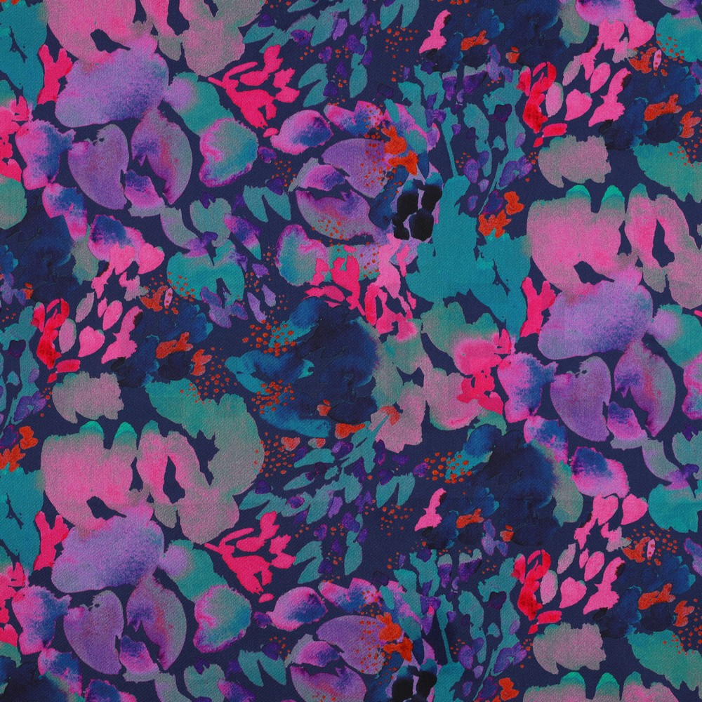 COTTON SATIN DIGITAL PRESENCE CHARCOLE NERIDA HANSEN NAVY (hover)