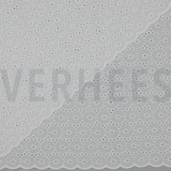 BAUMWOLLE STICKEREI ZWEISEITIGE WELLE WEISS #7