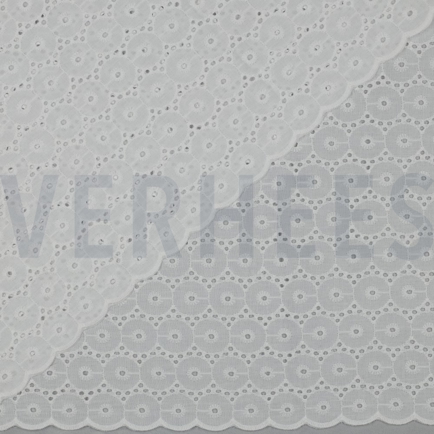 BAUMWOLLE STICKEREI ZWEISEITIGE WELLE WEISS (hover)