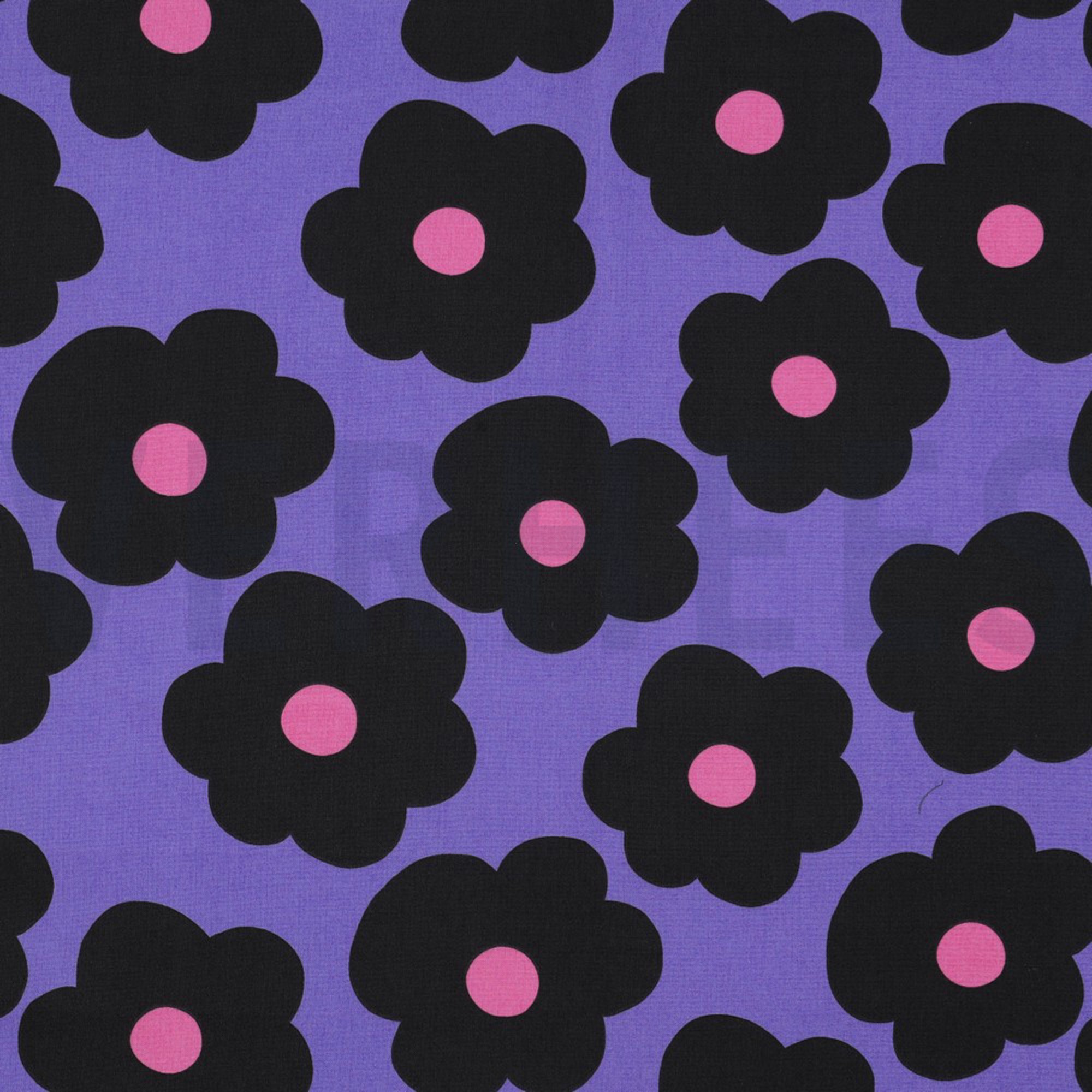 FINE POPLIN BIG FLOWER NERIDA HANSEN PURPLE (high resolution)