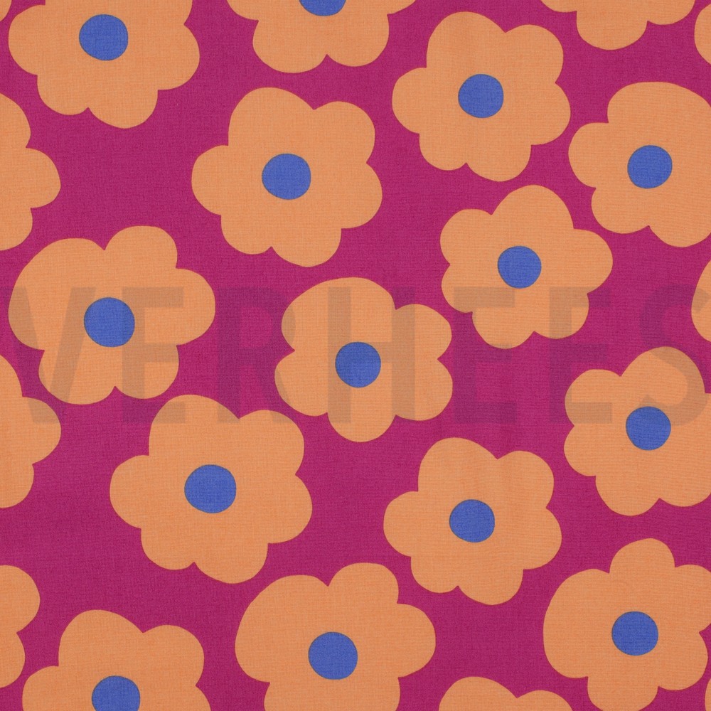 FINE POPLIN BIG FLOWER NERIDA HANSEN MAGENTA (hover)