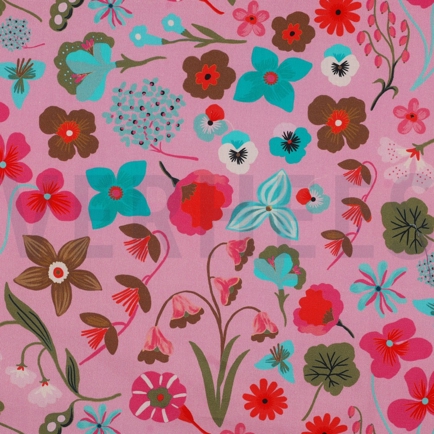 BAUMWOLLE POPELINE DIGITAL WIESENBLUME NERIDA HANSEN HELLROSA (hover)