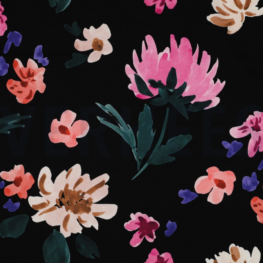 FRENCH TERRY DIGITAL COLETTE NERIDA HANSEN BLACK