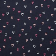 BABYCORD FOIL HEARTS NAVY (thumbnail)