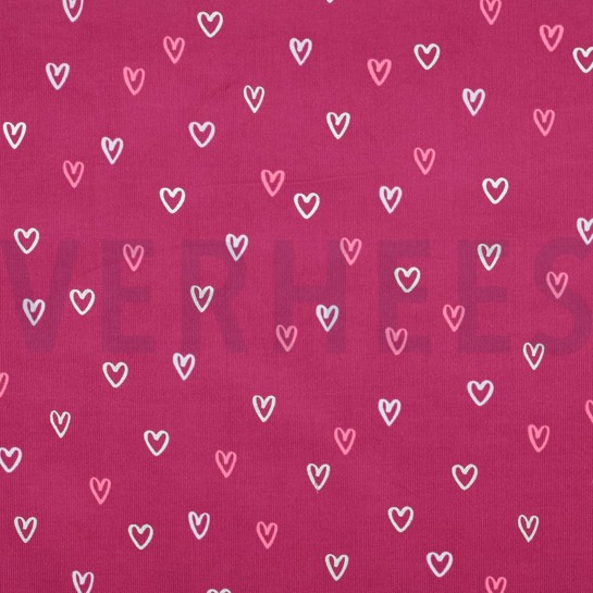 FEINCORD FOLIE HERZEN FUCHSIE #7