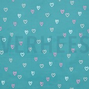 BABYCORD FOIL HEARTS PETROL (thumbnail)