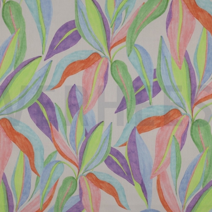 KATOEN SATIJN DIGITAAL BLADEREN ECRU (hover)