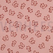 FLANNEL CATS OLD ROSE (thumbnail)