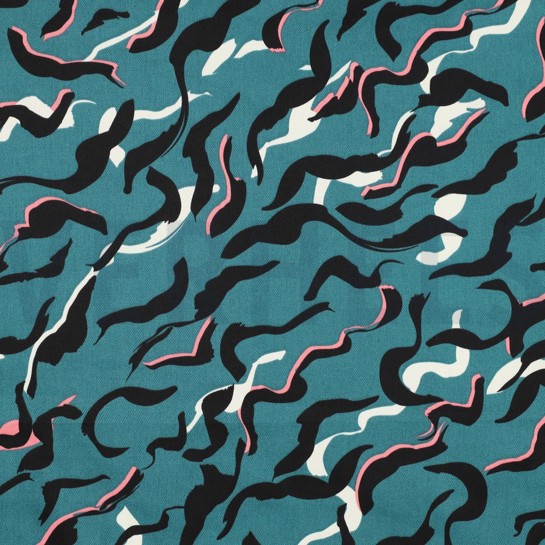 KATOEN SATIJN DIERENHUID PETROL #7