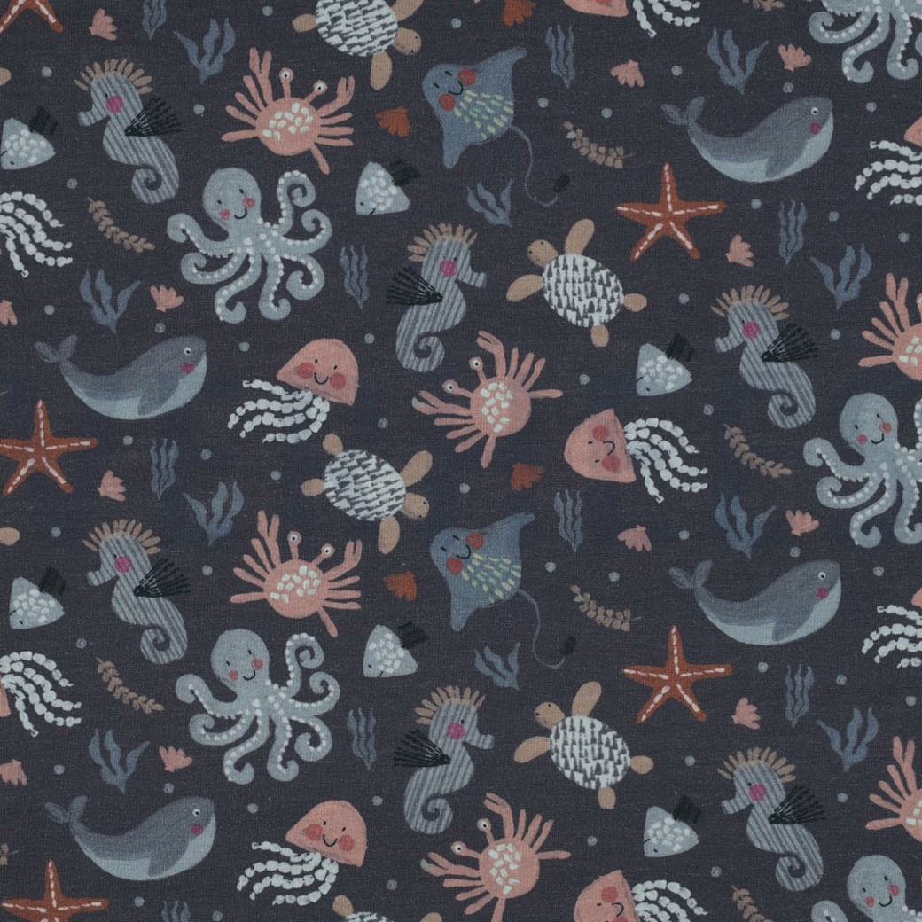 JERSEY DIGITAL OCEAN ANIMALS BLUE