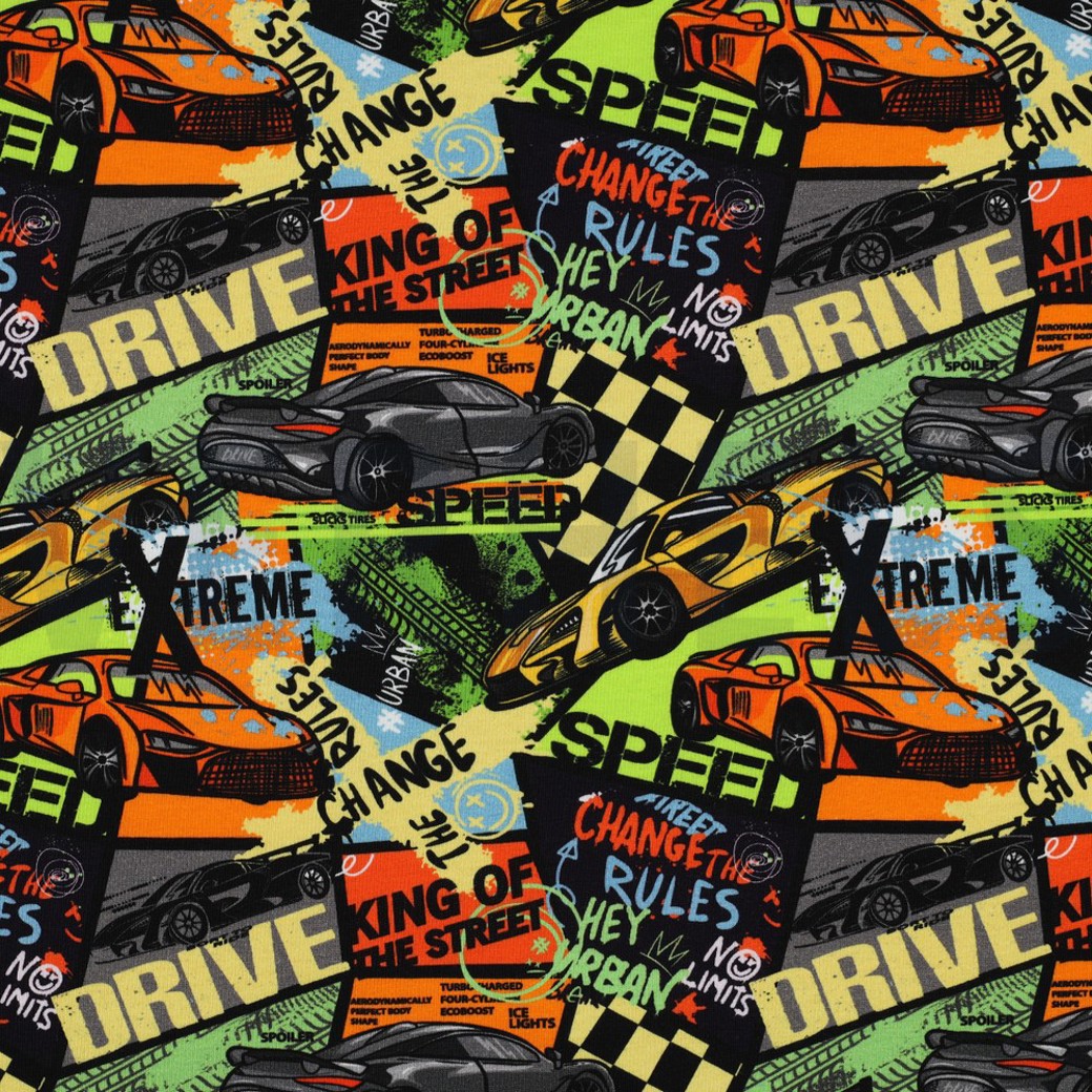 JERSEY DIGITAL FAST CARS MULTICOLOUR