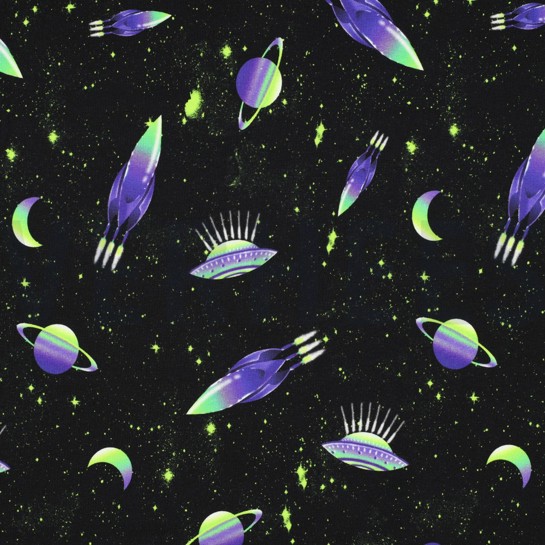 FRENCH TERRY DIGITAL WELTALL SCHWARZ #7