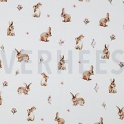 JERSEY DIGITAL RABBITS AND FLOWERS WHITE (thumbnail)