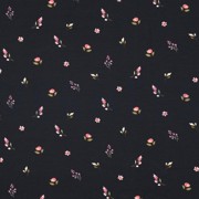 JERSEY DIGITAL RABBITS AND FLOWERS NAVY (thumbnail)
