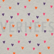 JERSEY MELANGE NEON HEARTS ECRU MELANGE (thumbnail)