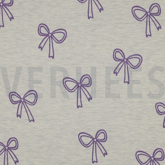 JERSEY MELANGE GLITZER SCHLEIFEN ECRU MELIERT #7